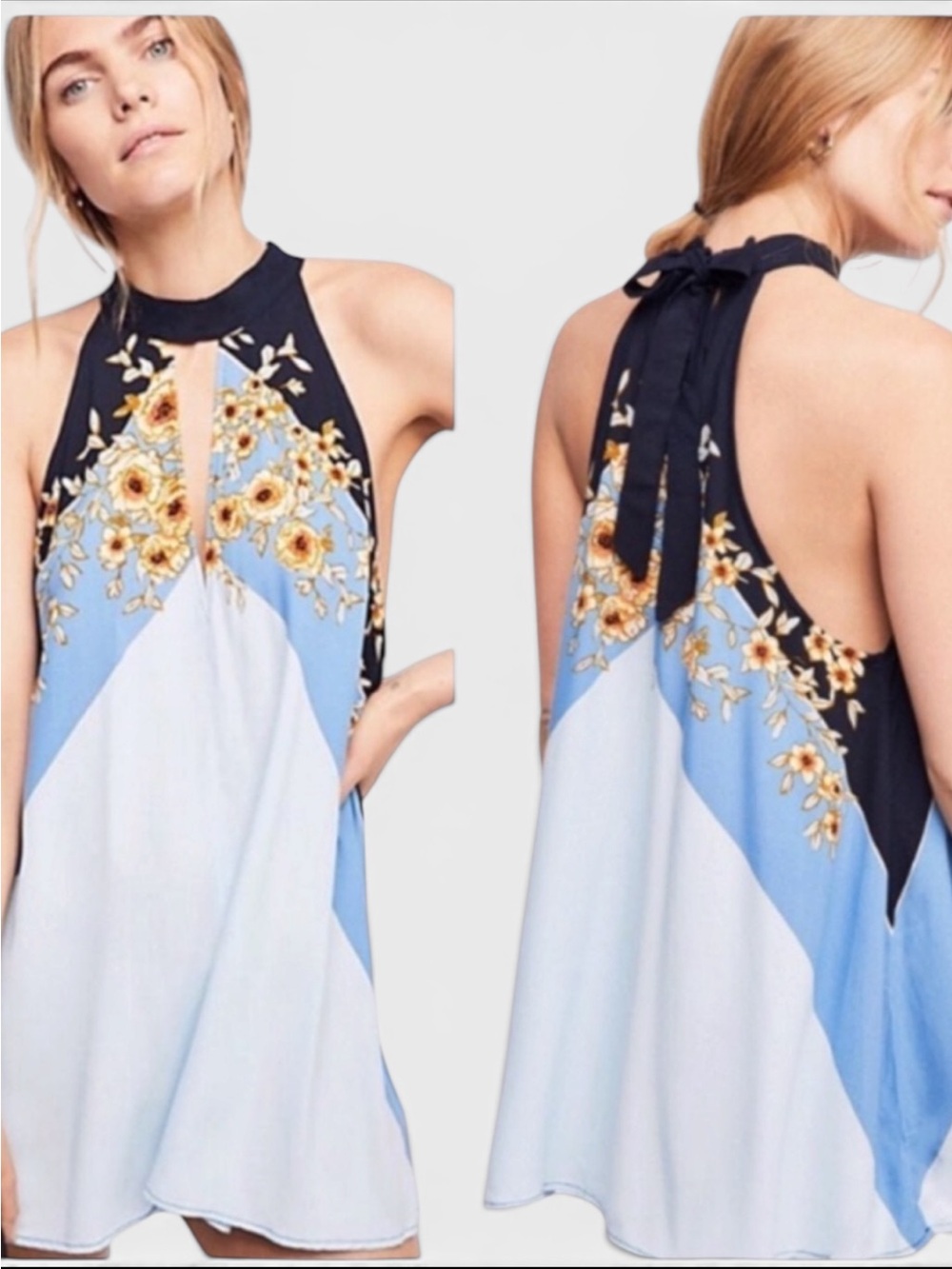 Free People BEAT OF MY HEART HALTER TUNIC SIZE SMALL